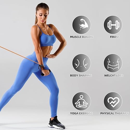 Miniatura 9 de Bandas de resistencia para entrenamiento, figuras 8 bandas de resistencia con asas para mujeres y hombres, anclajes de montaje en pared, bandas