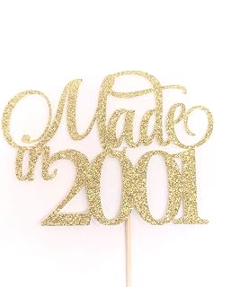 Atelier Elegance Made In 2001 Cake Topper, Birthday Cake Topper, Anniversary Cake Topper