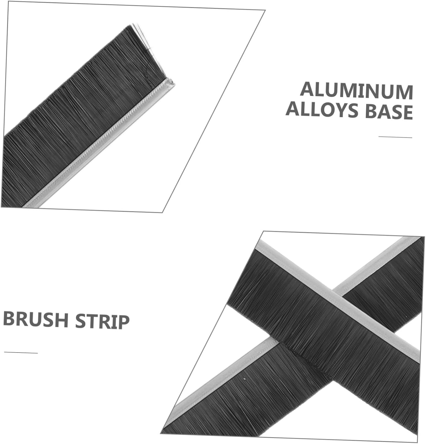 BETOOKY 2pcs Door Sweep Brush Seal 19.69in Weather Stripping Bottom Seal with Flexible Bristle Design for Floor Gap Sealing and Soundproofing, Under Door Draft Stopper for Living Space