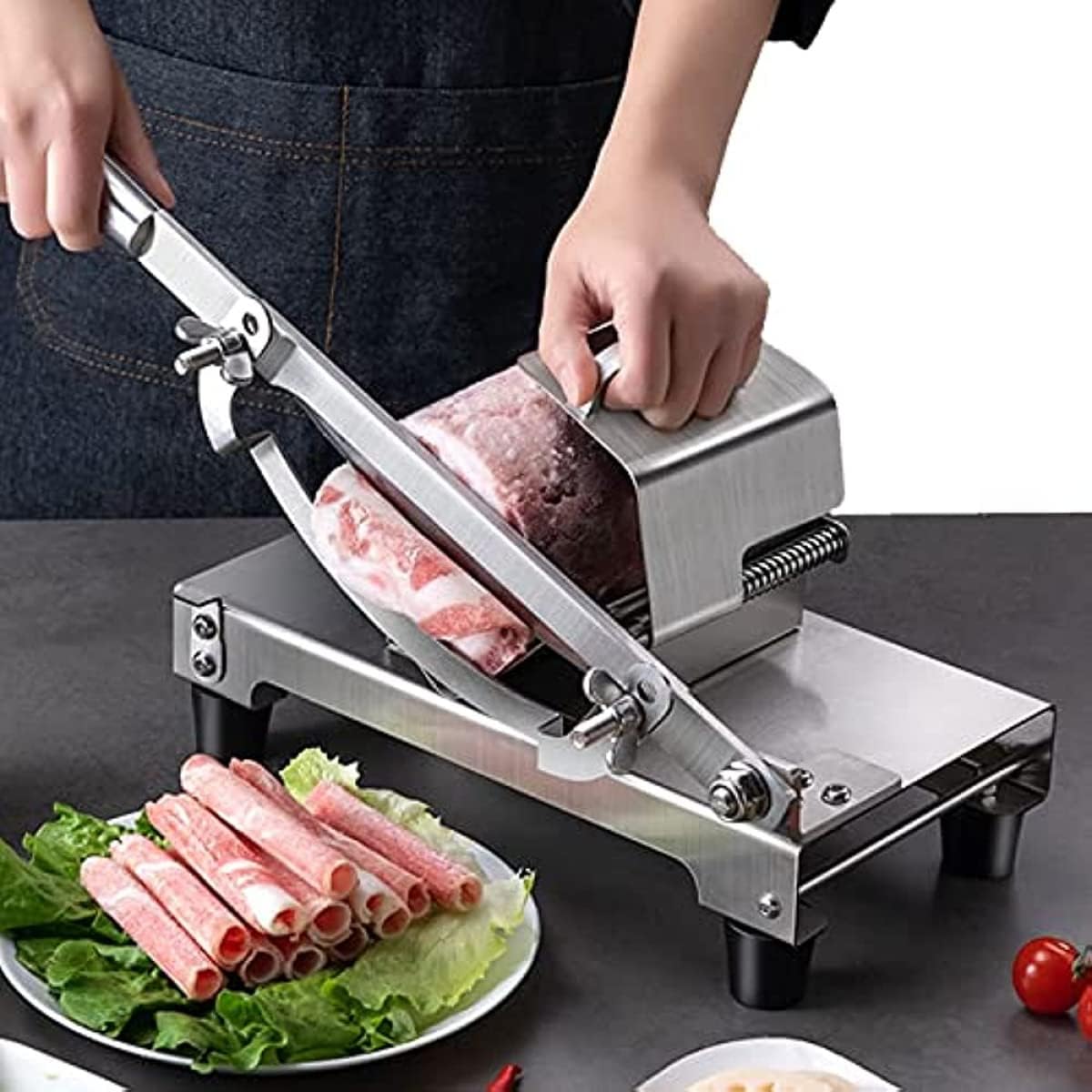 DAIROX Manual Frozen Meat Slicer, Stainless Steel Meat