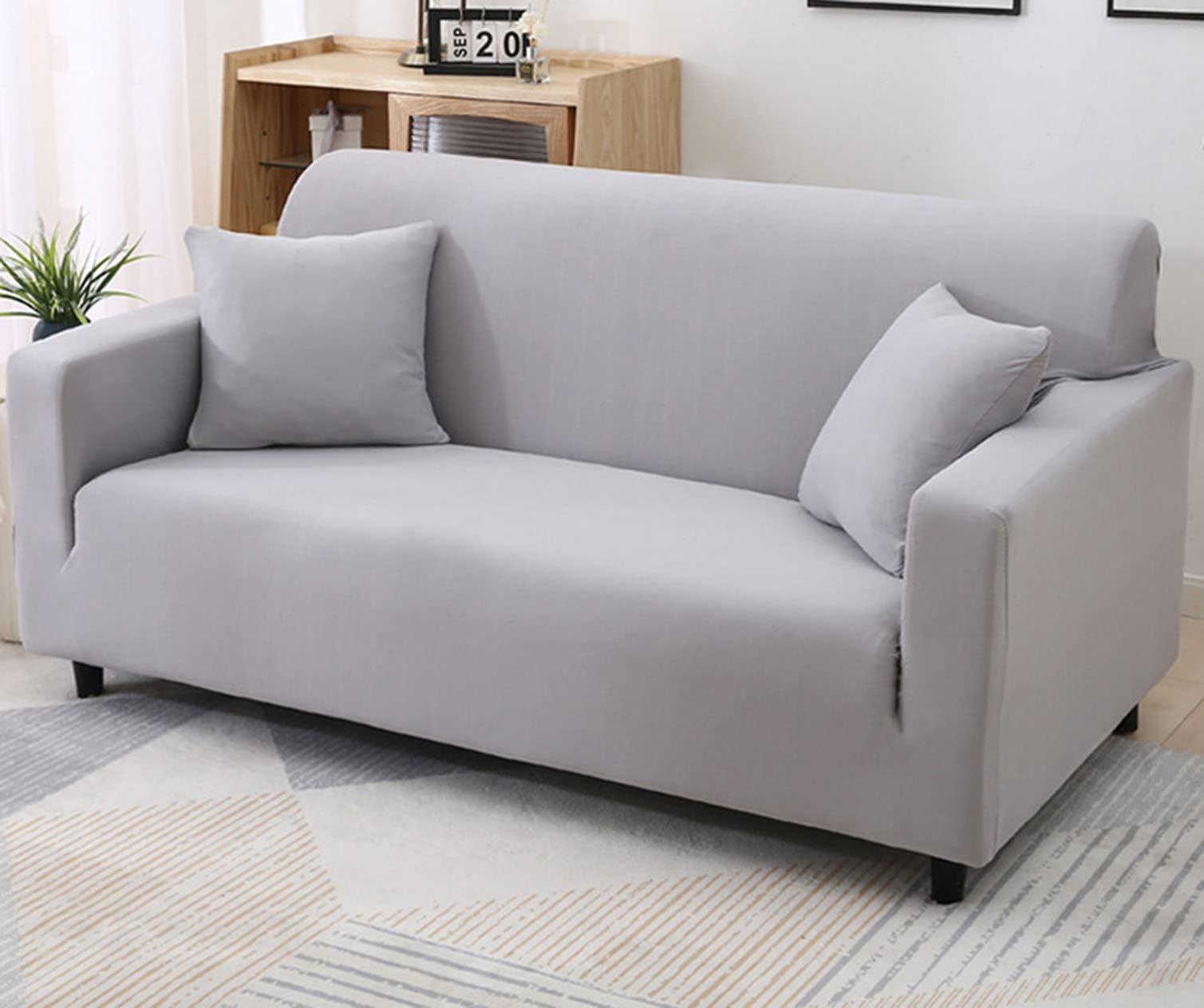 Housse de canapé extensible contre les plis pour canapé 3 places 190-230cm