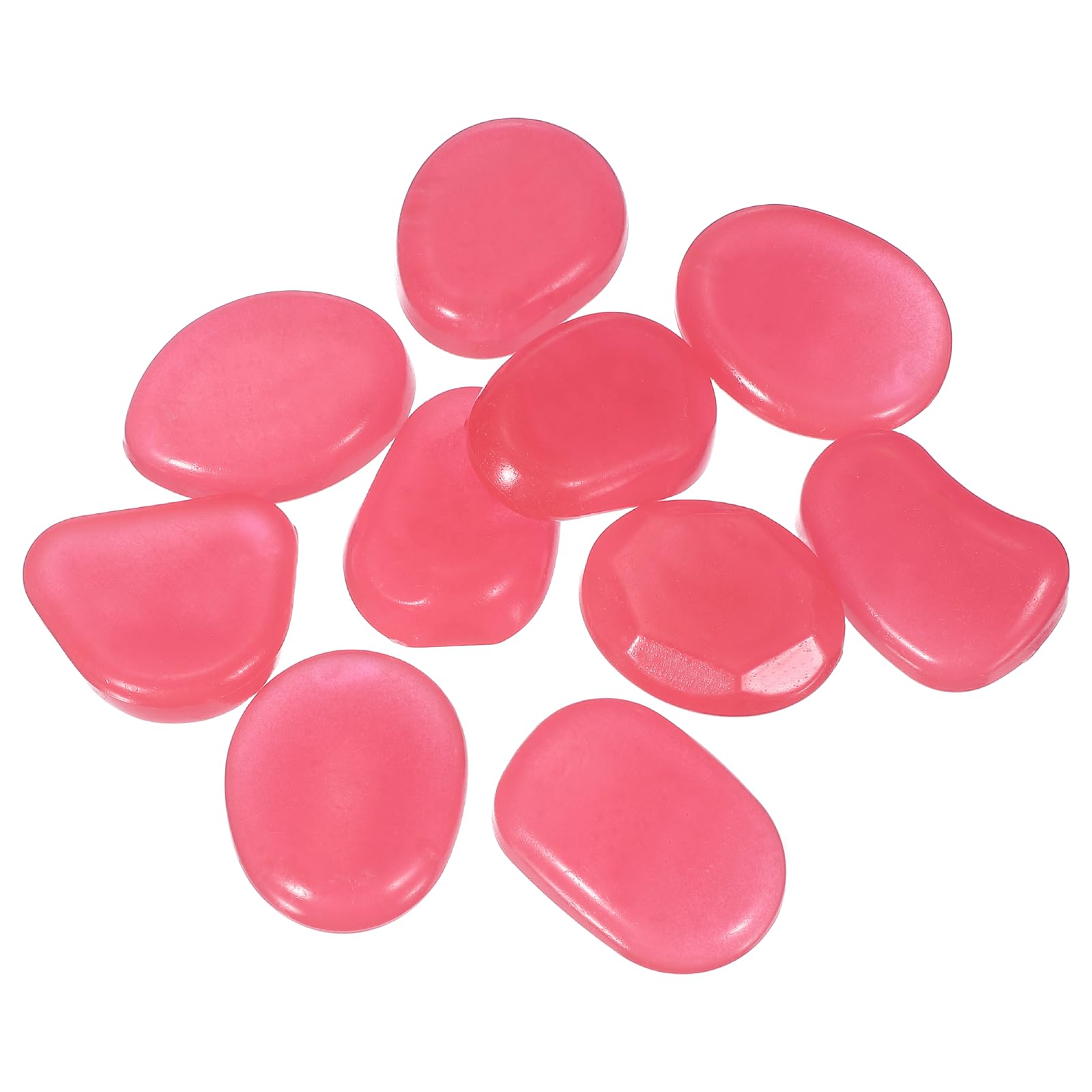 YELARXI Large Glow in the Dark Stones, Luminous Pebbles Stones Glowing Rocks Decorative Light Up Pebbles Fitting for (Fish Tank/Outdoor Garden Decor/Yard/Walkway) 10 Pcs & Pink