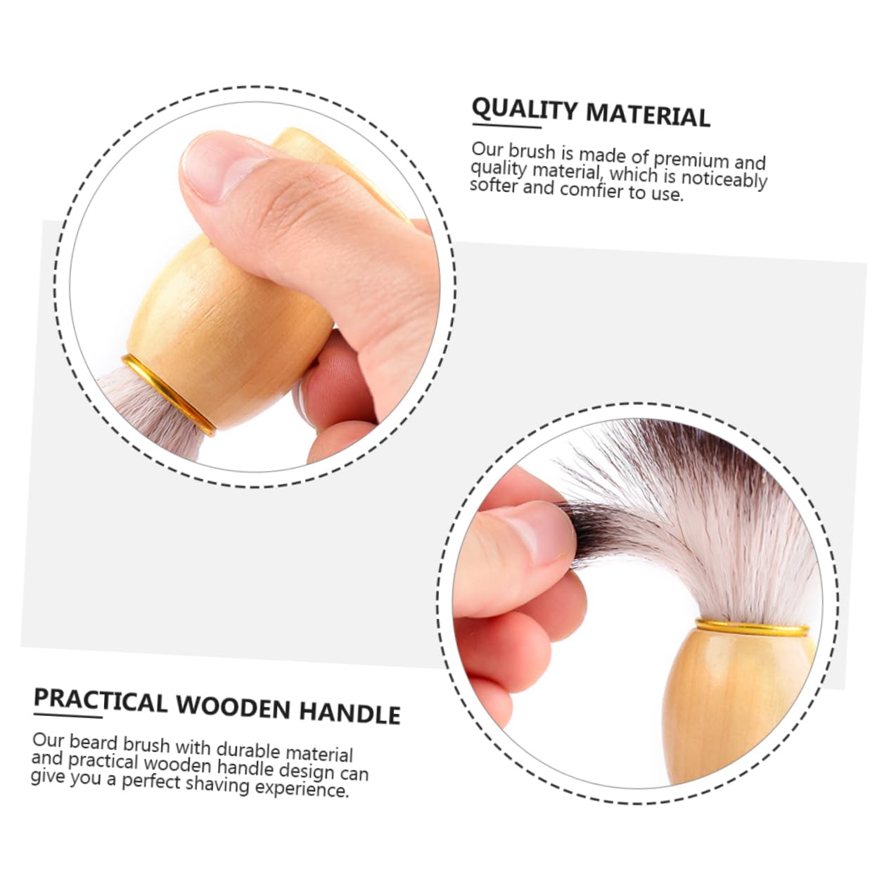BESTYASH 1Pc Wooden Handle Shaving Brush for Men Portable Brush Premium Beard Care Tool for Comfortable Shaving Experience Easy to Hold Design for Personal Grooming