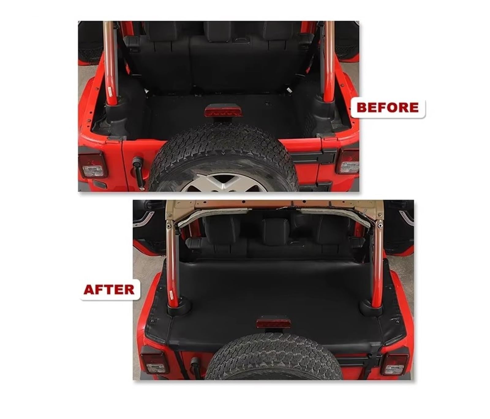 Kofferraum Abdeckung Leder/Oxford Für Jeep Für Wrangler JK 2007–2017 4-Türer Stoff Kofferraum-Isolationsabdeckung Haustiermatte Laderaumabdeckung(Oxford Cloth)