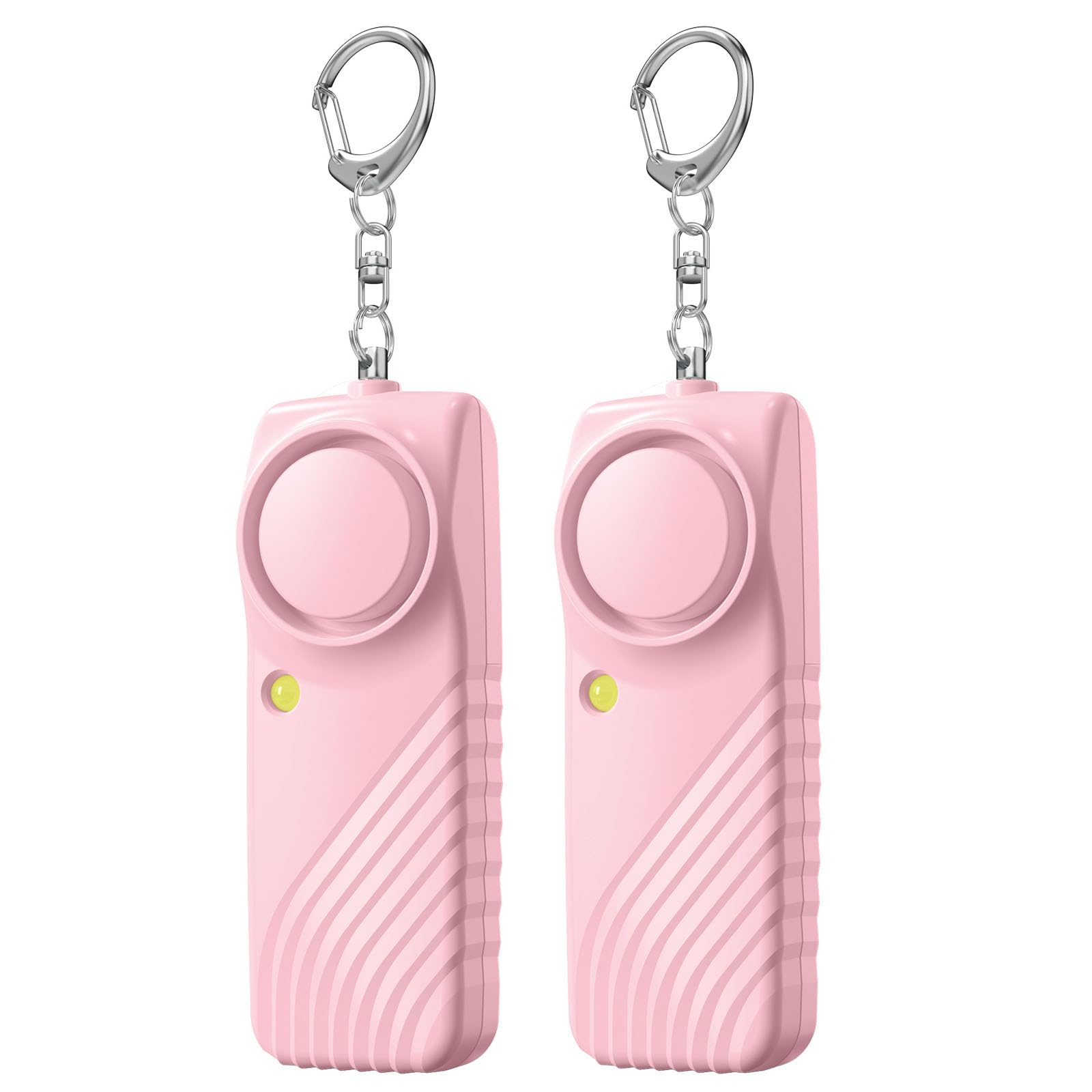 Lancoon 2 Pack Safe Personal Alarms Portable 130dB Loud with LED Torch Self Defence Outdoor for Women Children Elderly Men Emergency Safety Alarm Pink
