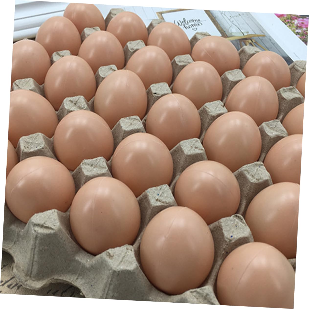 GARVALON 12pcs Paintable Fake Eggs for Easter Decor Blank Simulation Eggs for Crafting Home and Party Decoration