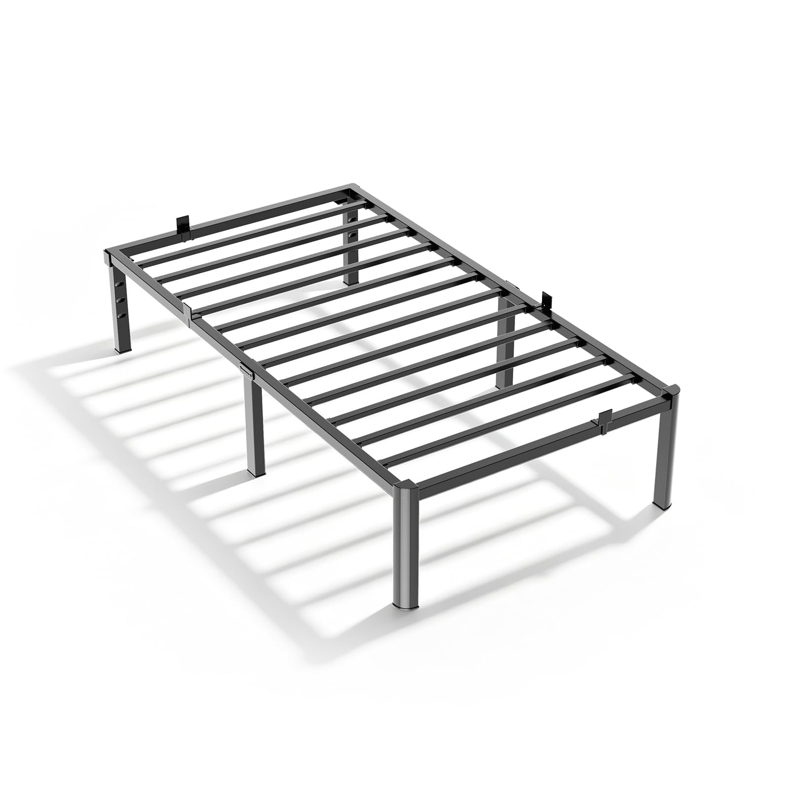 NatuSpax Twin Bed Frame 14 Inch High, Platform Bed Frame with Storage, Heavy Duty 3500 lbs Metal Bed Frame, Noise‑Free, Rounded Corners & Anti‑Slip,