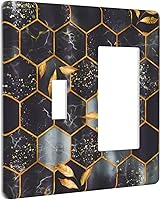 Vista 15 de Cubierta decorativa para interruptor de luz dúplex de 1 banda, placa frontal eléctrica, placa de receptáculo para baño, cocina, decoración del hogar
