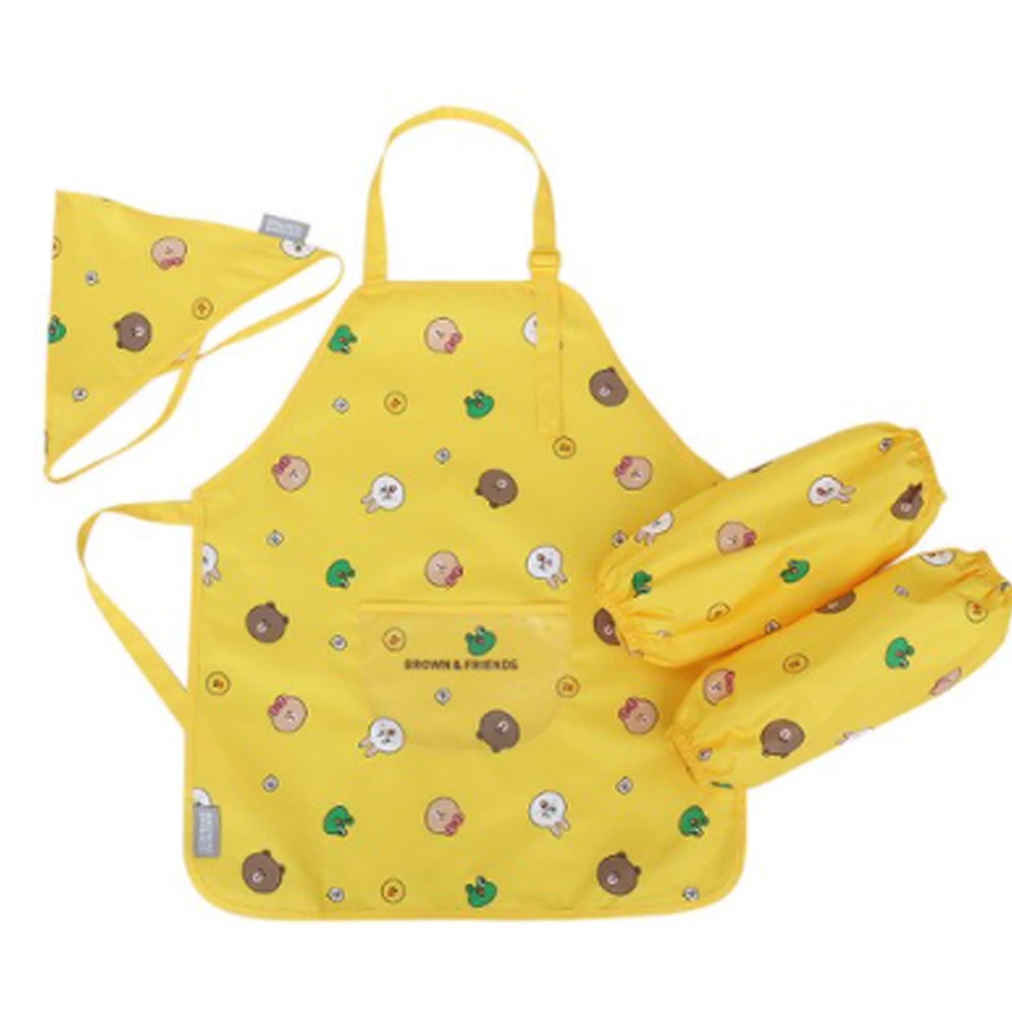 Line Friends Kids Apron Set, Cook & Art & Play Oven Mitt and Kids Apron Hat, for Art class Children's Kitchen Cooking