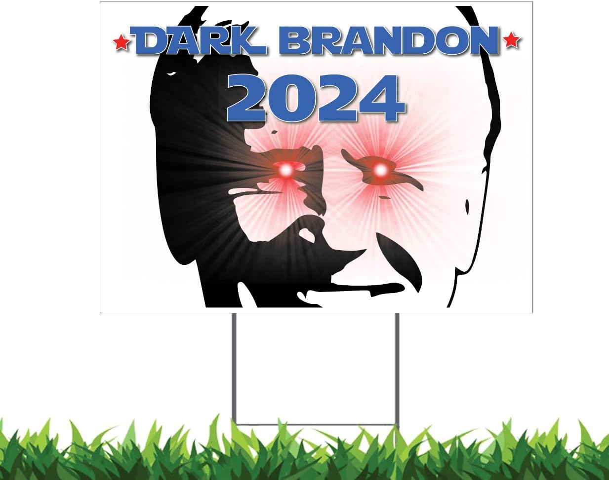 Dark Brandon Joe Biden 2024 V3 18x24" Yard Sign (Outdoor, Weatherproof Corrugated Plastic) Metal Stake Included, by M&R