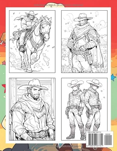 Western Cowboy Malbuch: Wild West Cowboy Malvorlagen, Sattel Für Künstlerische Abenteuer (German Edi