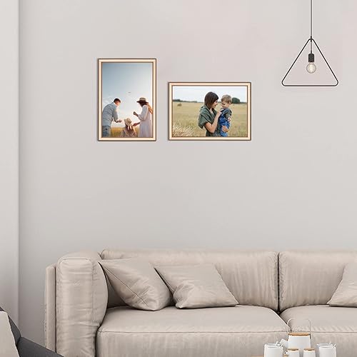Miniatura 6 de Autjvy Marco de fotos de 8 x 10 pulgadas, color negro mate, moderno, simple, de aluminio, con vidrio real HD, para collage de mesa y pared (paquete