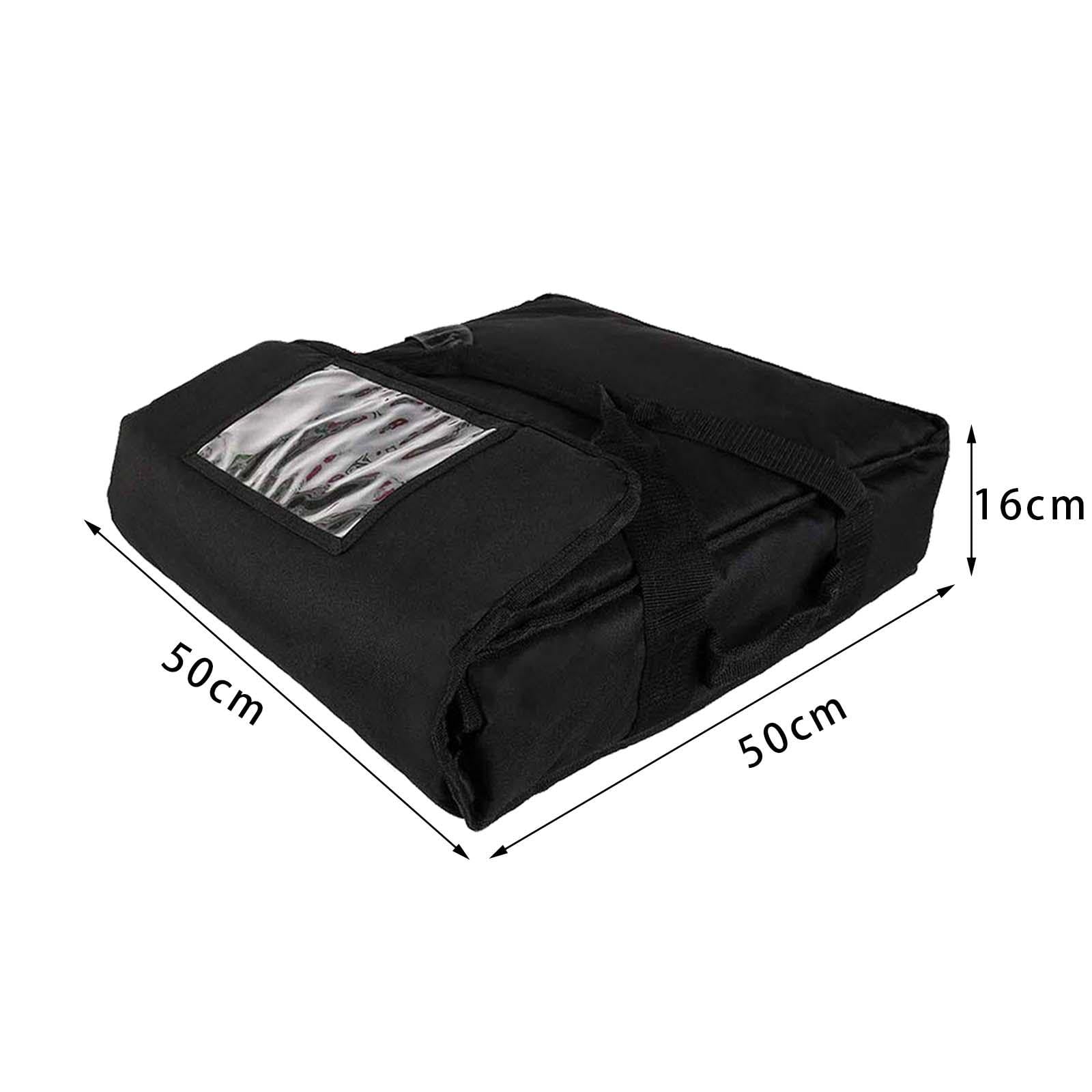 Fenteer Pizza Bolsa Térmica para Alimentos Mochila de Reparto Impermeable con Aislamiento Térmico de Tela Oxford Cierre por Reforzadas Adecuada, Negro 50x50x16cm, Individual