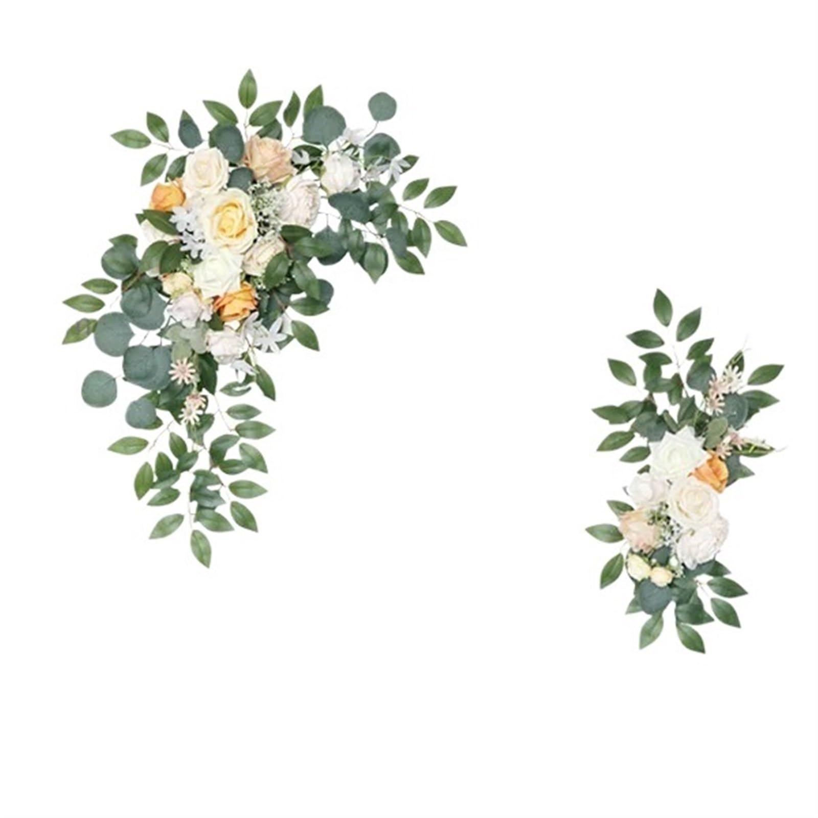 Zymjzbetic Artificial Wedding Arch Flowers Kit 2pcs Artificial Wedding Arch Flowers Rose Party Garland Ceremony Flower Backdrop Decoration Fake(E)
