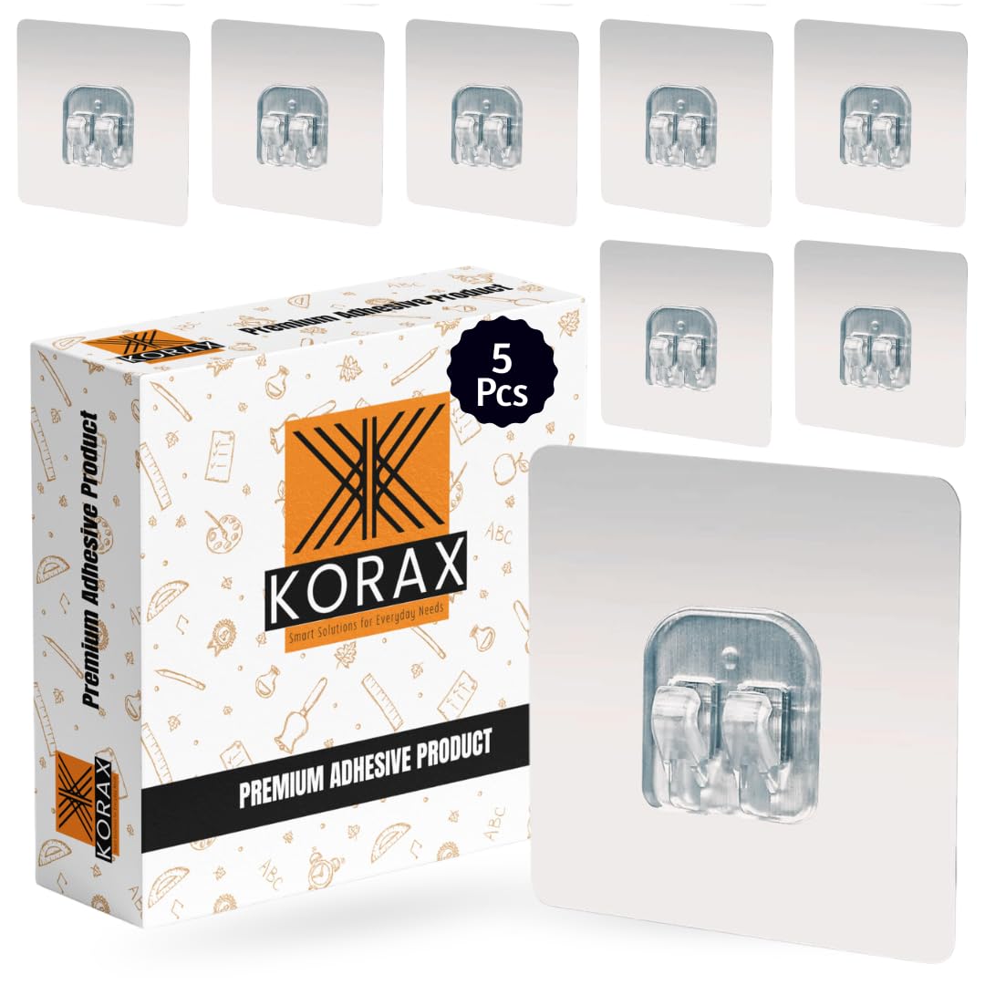 KORAX 6 PCS Magic Stickers Self Adhesive Hooks for Hanging Racks – Wall Adhesive Stickers for Bathroom Shelves, Towel Rail, Kitchen Hanger Hooks – Heavy Duty Sticker Hooks for Walls-image-5