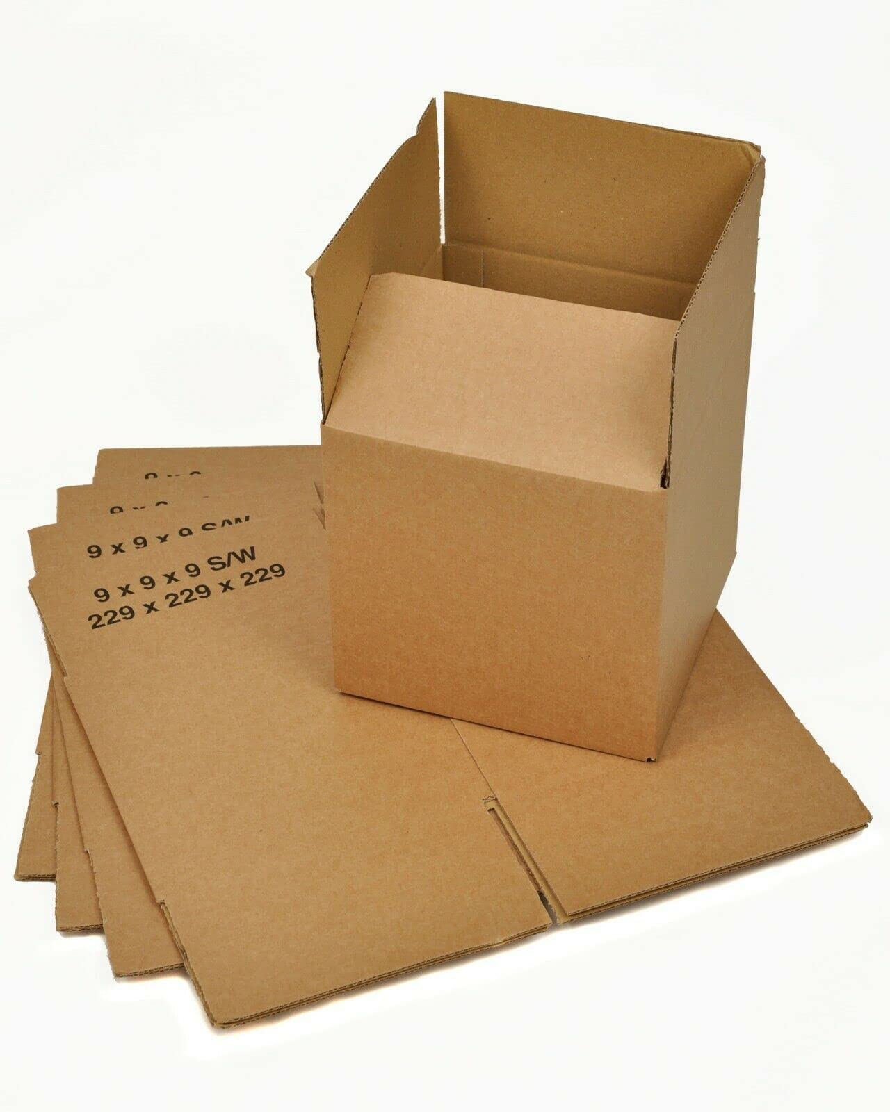 Cardboard Boxes Single Wall - 9" x 9" x 9" 229mm x 229mm x 229mm - Pack of 10