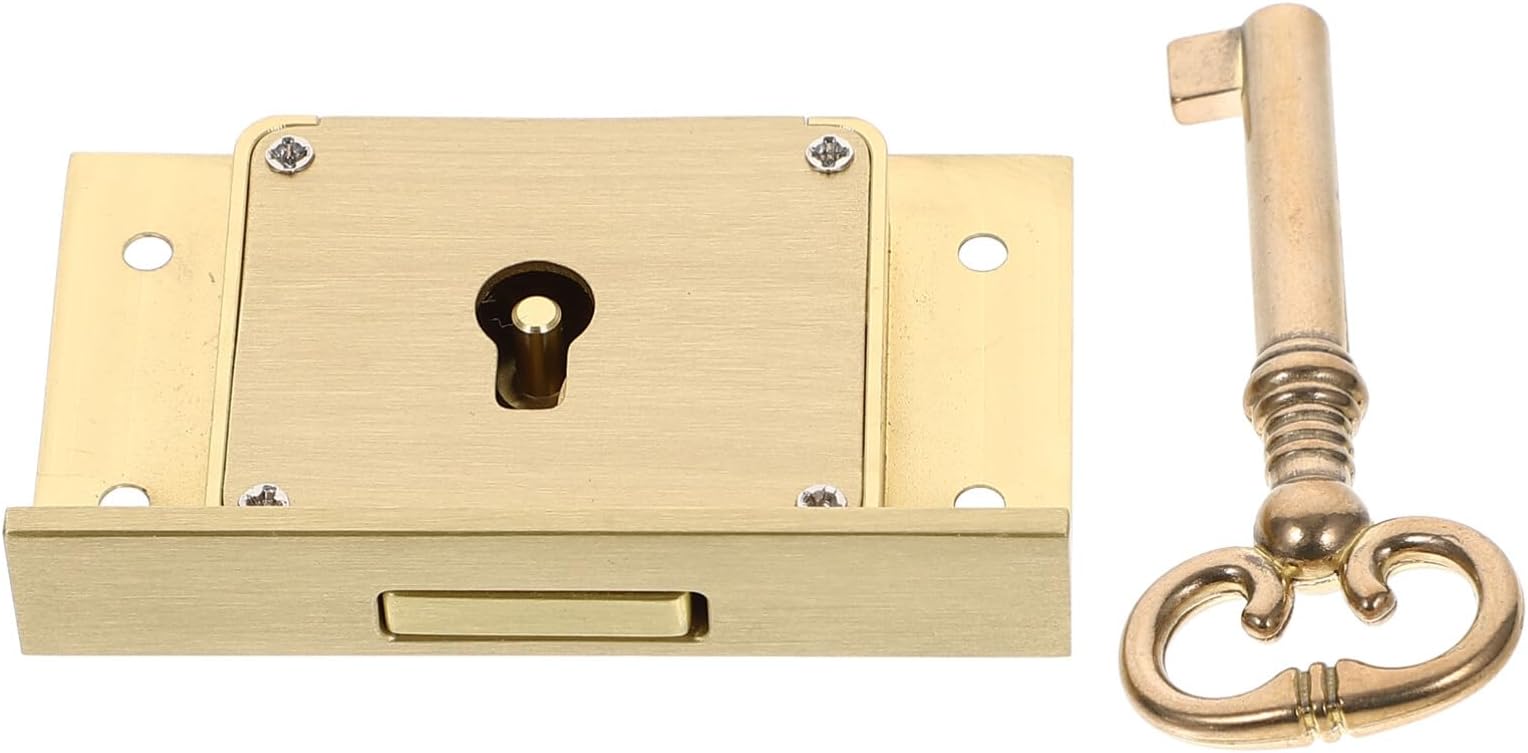 Cupboard Door Lock with 2 Keys 63mm in Electro Brass Finish Amazon.co
