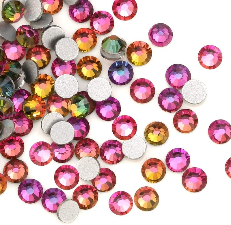 Ss4-Ss30 Rainbow (1.5-6.5Mm) Flat Back Nail Art Decorations Stone Non Hotfix Glue On Rhinestones for Garment Jewelry