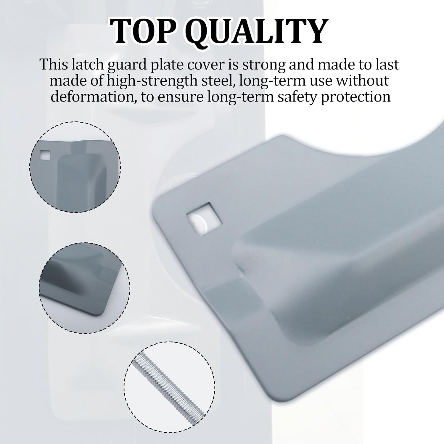 Door Latch Cover Latch Protector 3'' x 7'', Latch Guard Plate Cover, Protect Against Forced Entry (2 PCS)