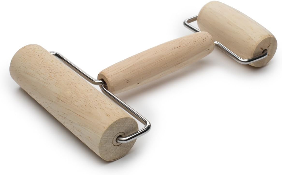 Fox Run Double Ended Pastry and Pizza Roller, Wood 1.25 x 4.5 x 7 inches