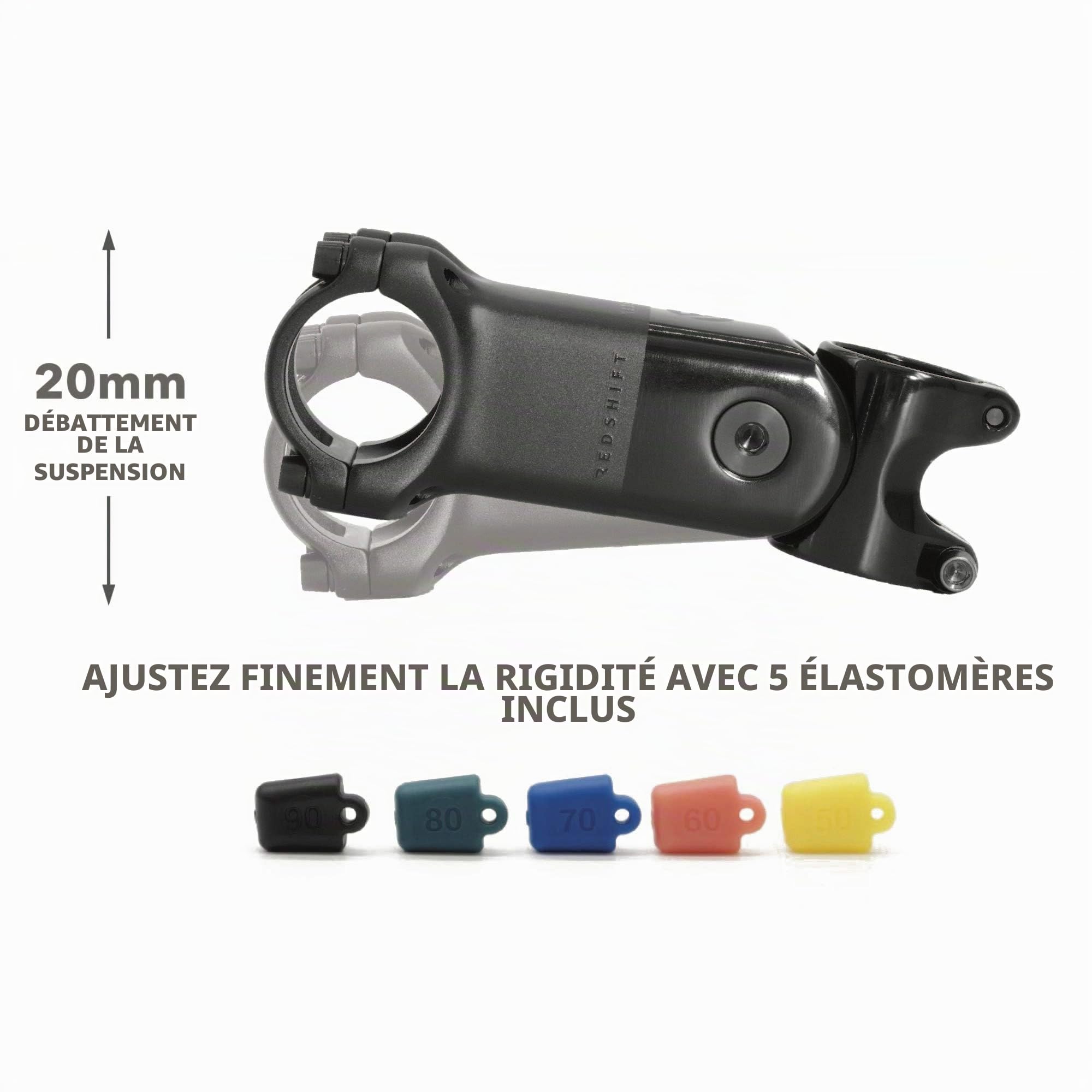 REDSHIFT ShockStop Pro Suspension Stem for Bicycles, Shock-Absorbing Bike Handlebar Stem for Road, Gravel, Hybrid, and E-Bikes