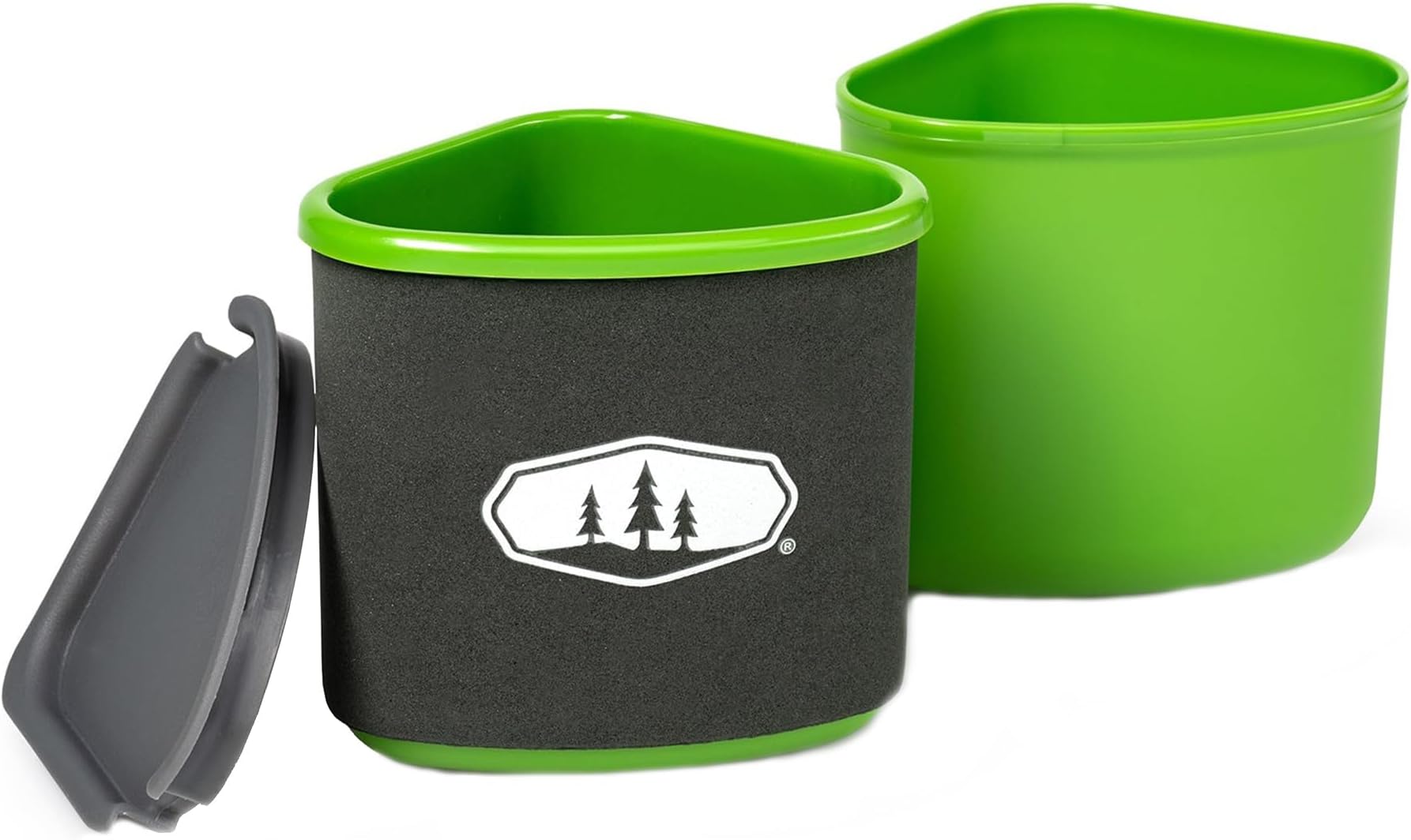 Gourmet Nesting Mug + Bowl, Green with Insulated Sleeve for Camping, Travel & Picnics