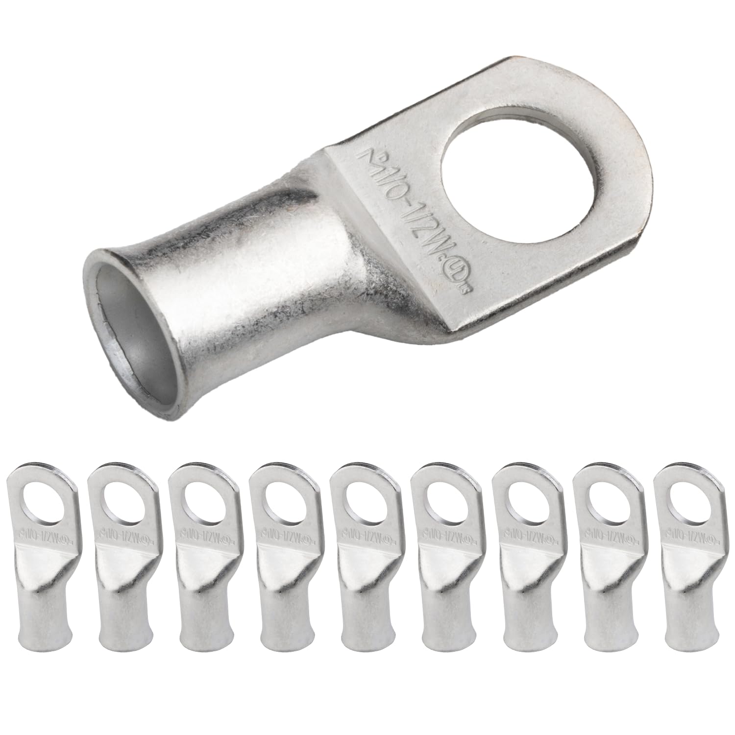 SELTERM 1/0 AWG 1/2" Stud (Wide Pad)(10 pcs) UL Marine Grade Battery Terminal Connectors Tinned Copper Battery Cable Lugs 0 Gauge Wire Connectors Electrical Battery Cable Ends Ring Terminals Lugs — image 1