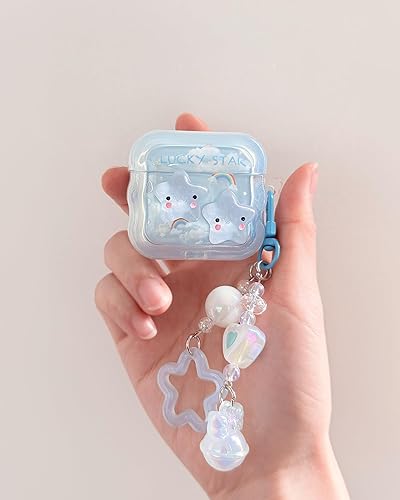 Miniatura 5 de Srddty Funda compatible con AirPods Pro 2, diseño ondulado, a prueba de golpes, para niñas y mujeres, con llavero diseñado para AirPods Pro de 2