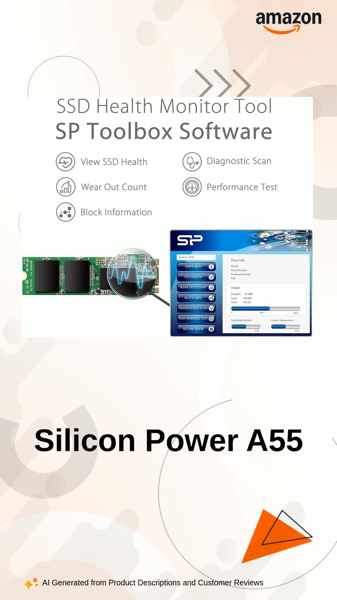 Silicon Power A55 1TB M.2 2280 SATA III SSD