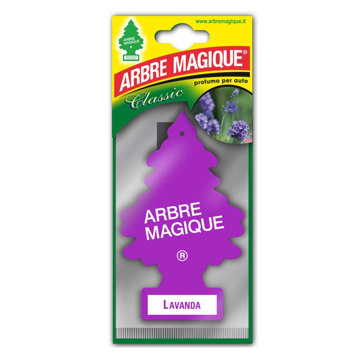 Arbre Magique Mono, Profumatore Auto, Durata fino a 7 Settimane, Made in Italy, Confezione da 1 Pezzo (Lavanda)
