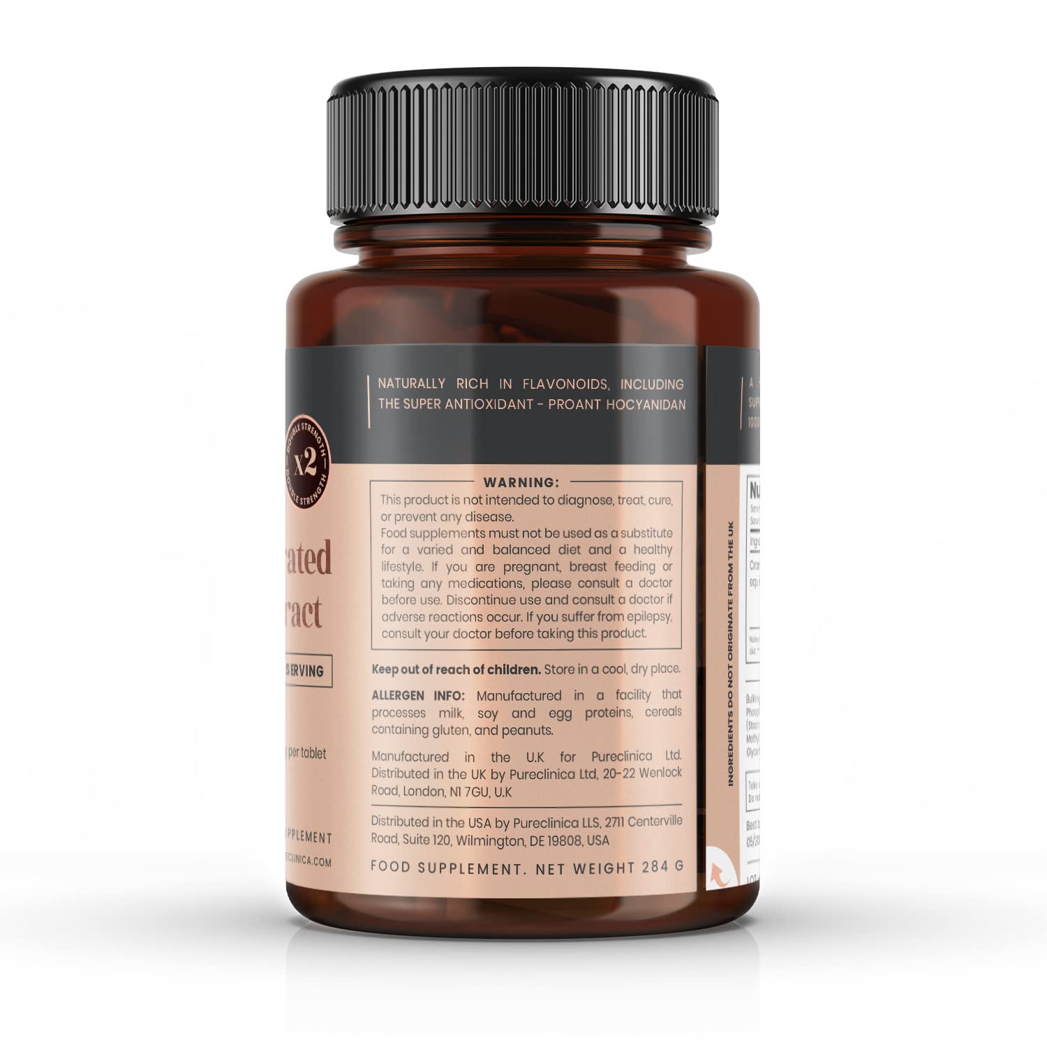 Extracto de Arándano de Doble Potencia 10,000 mg x 720 Tabletas Ultra Concentradas - ¡Suministro para 24 Meses! (4 frascos de 180 comprimidos)