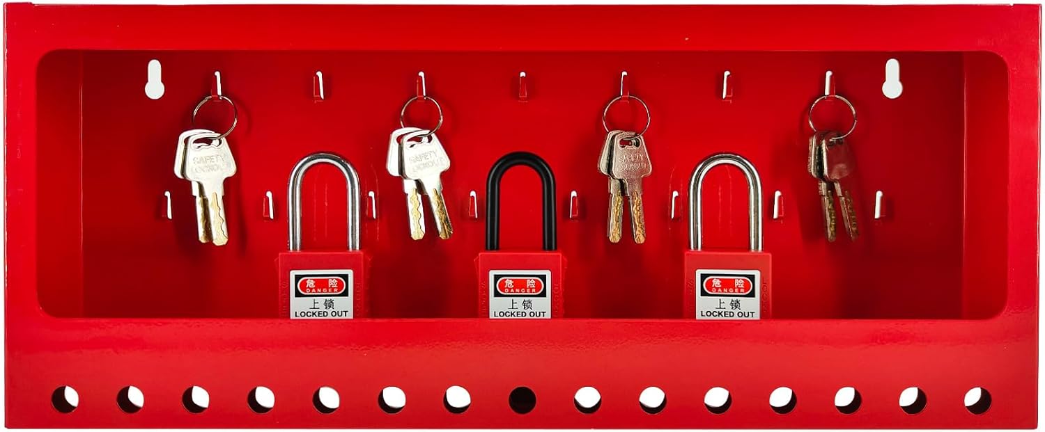 Lockout Tagout Lock Red Box Portable Group Loto Box Kit Safety Padlock Box 1Pack for Lock Out Tag Out Station