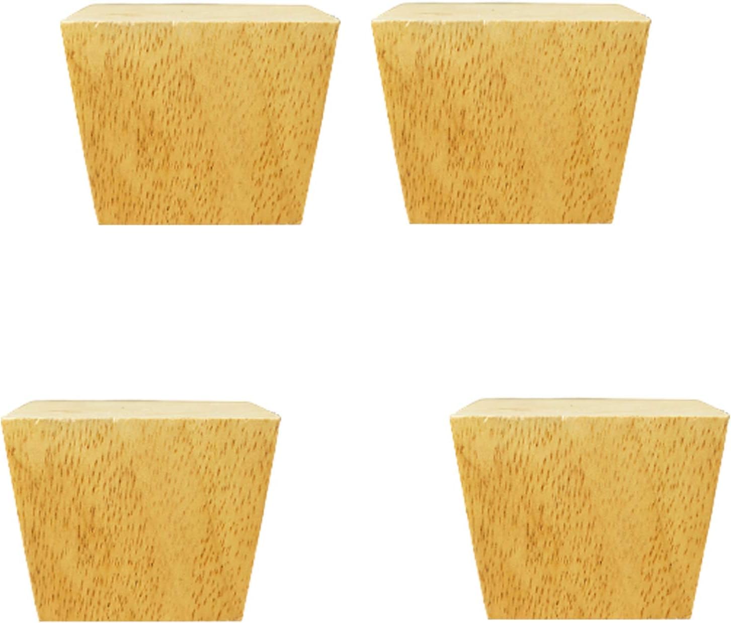 Rhllvj Wood Color Solid Wood Furniture Feet, Cupboard Feet, Sofa Footstool, Set Of 4, For Tv Cabinet, Bedside Table, With Screws, 6 Cm, 8 Cm, 10 Cm, 12 Cm(,2.4In/6Cm)