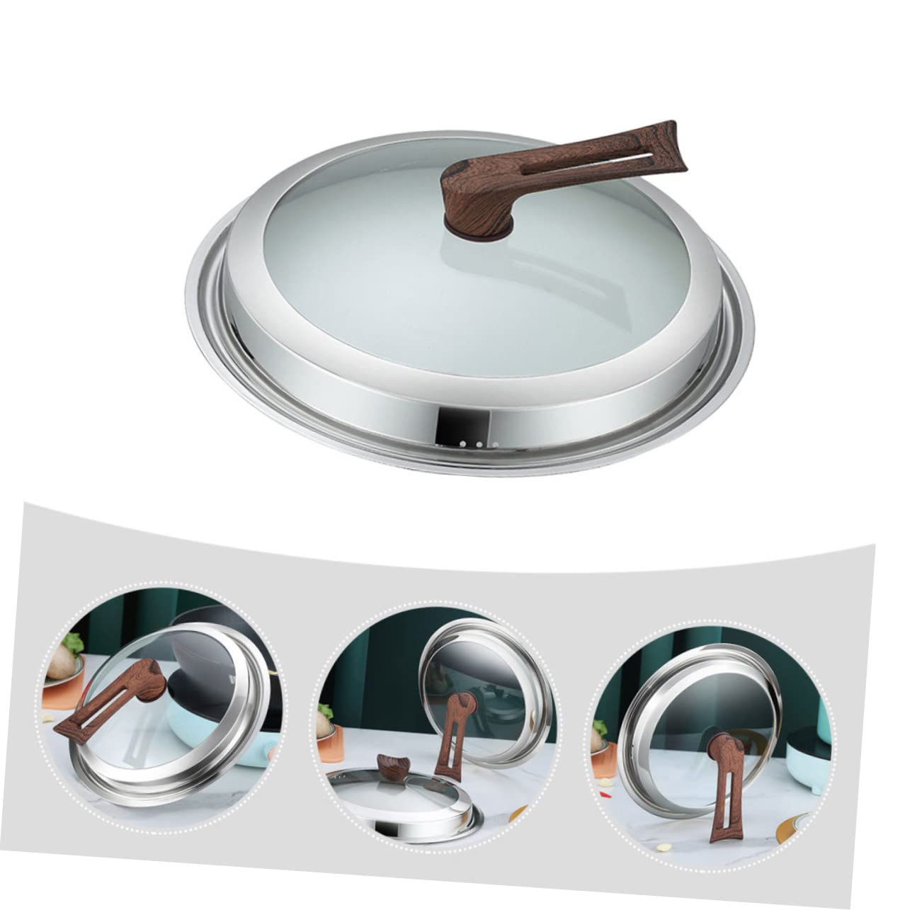 Mikinona Copertura Wok Visual Pot Coperchio per Cucina Coperchio Universale per Pentole e Padelle Padelle Multifunzione Pratico
