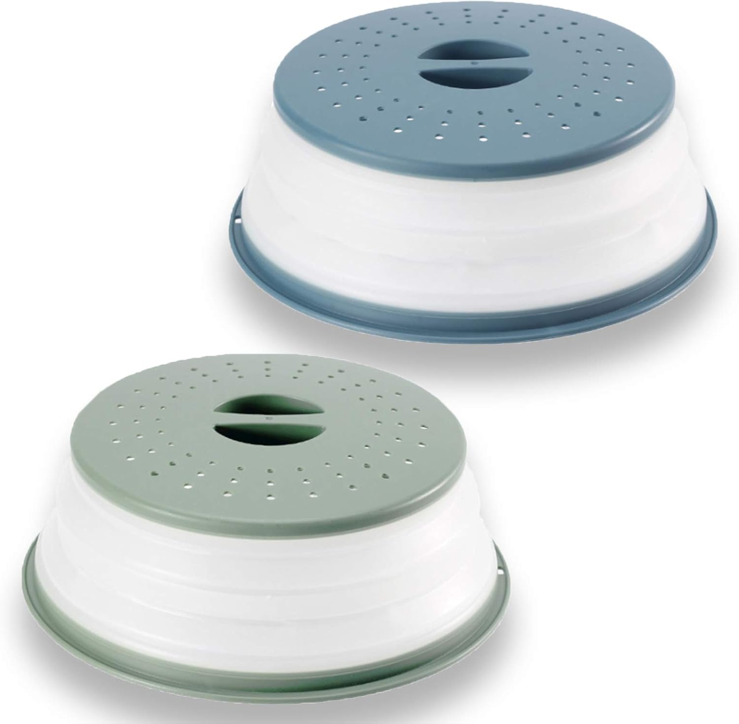 2Pcs WENWELL Vented Collapsible Microwave Splatter Cover for Food