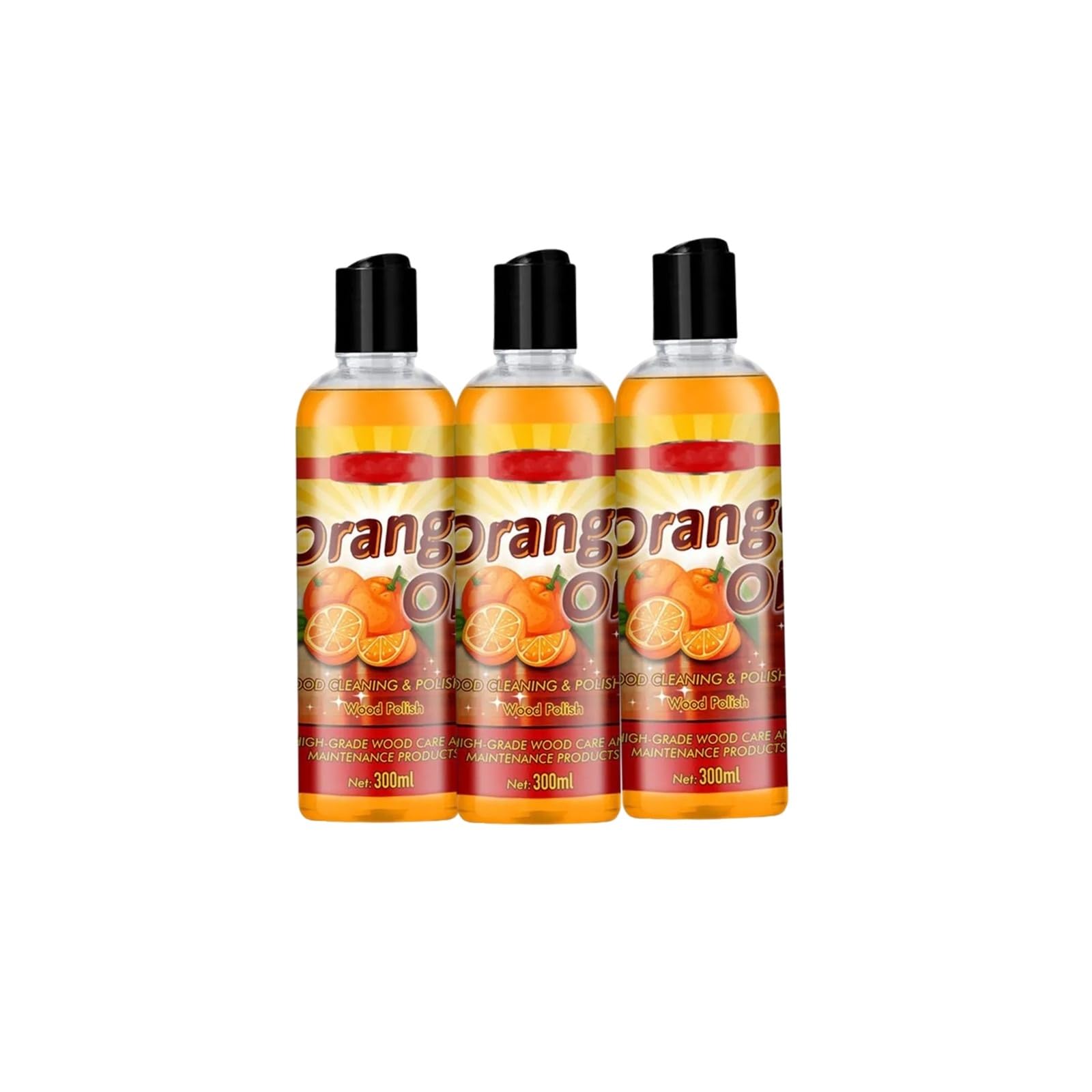 Holzbodenöl Orangenöl für Gartenmöbel 300ml Hartholz Bodenpolitur Pflege Anti-Risse Aufhellen Nachfüllöl für Zuhause Holz(3pcs)