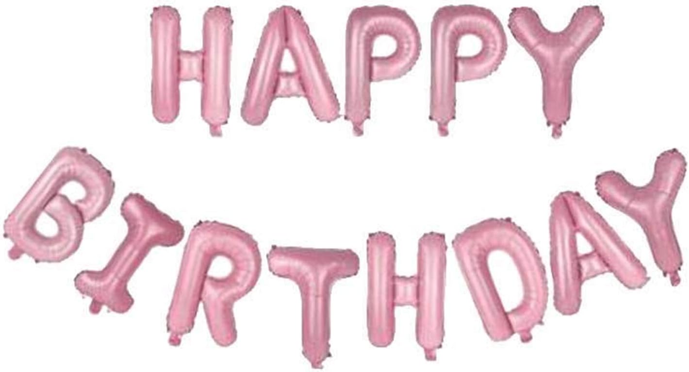 Amazon 誕生日 飾り付け 風船セット Happy Birthday 英文字 16インチ 風船セット 15種類 Happy Birthday Set Mikiピンク 風船 バルーン おもちゃ