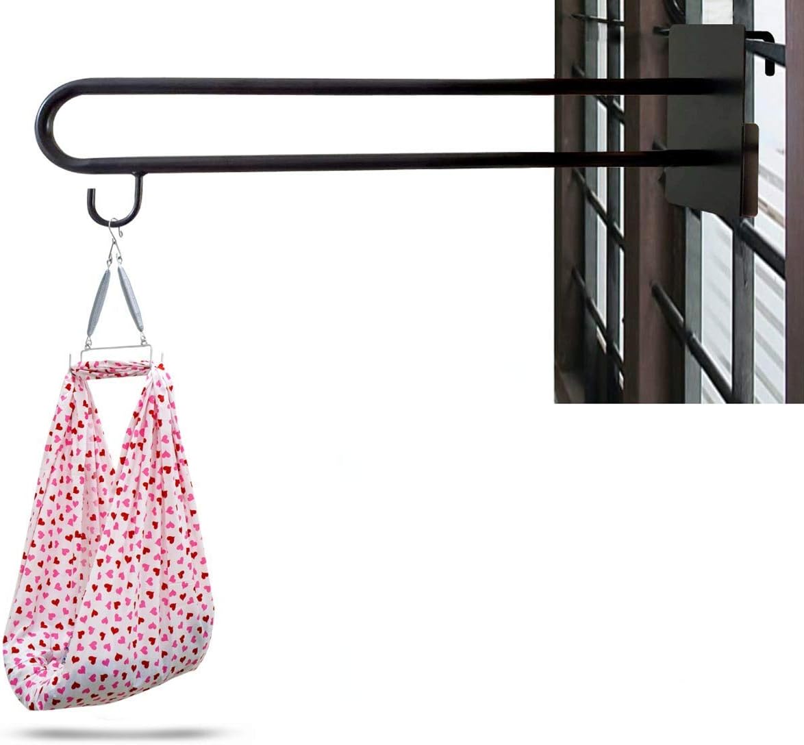 Little Chime New Born Baby Cradle Cot Metal Hanger with Spring Set,Cotton Cradle Cloth and Mosquito Net -Blue