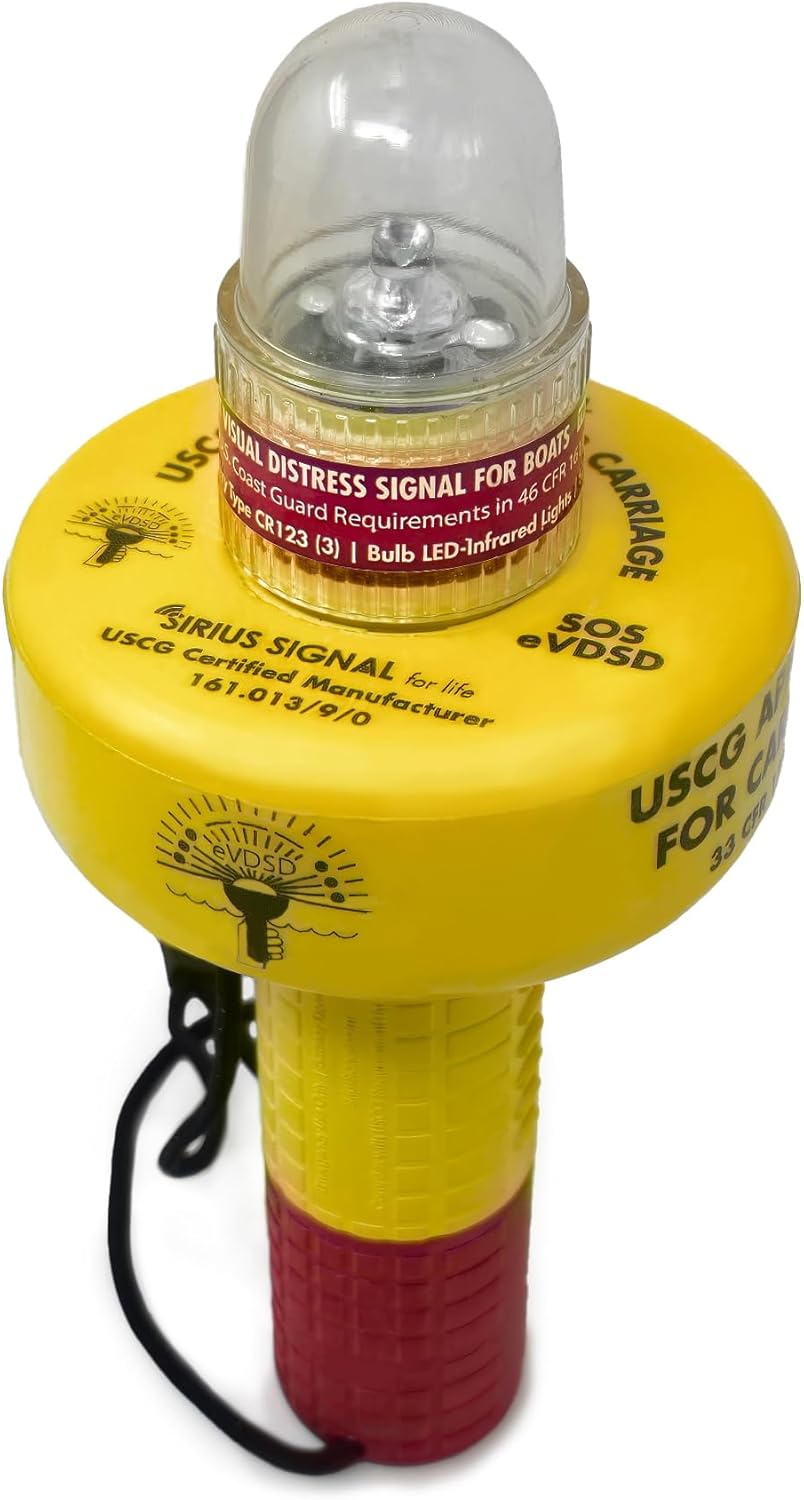 Sirius Signal A-1001 SOS LED 3-in-1 Distress Signal with Mini Solo Beacon - White & Infrared, USCG Approved, Includes Display Mount, Daytime Flag & Whistle