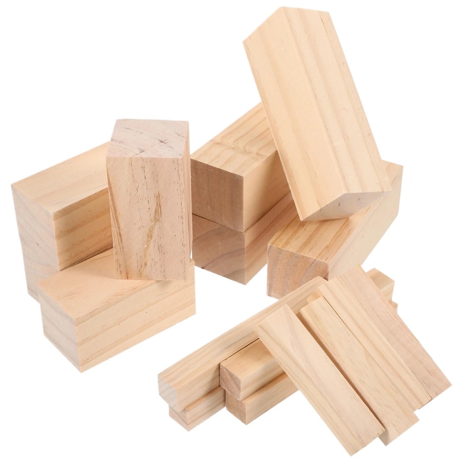 LSNNMU 16pcs Slats Pillars 2cm 5cm Craft Plank DIY Whittling Blocks Blank Carving Kit Furnishing Projects for Crafts