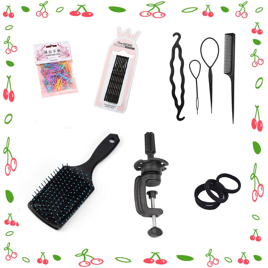 Miniatura 2 de Cabeza de maniquí de entrenamiento 60% pelo real profesional de cosmetología maniquí maniquí cabeza de muñecas, modelo de peinado para peluquería,