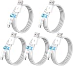 5Pack USB A to USB C Fast Charging Cable,【2x2M+3x1M】 Type C Cord Compatible with iPhone 17/16/15 Android, White