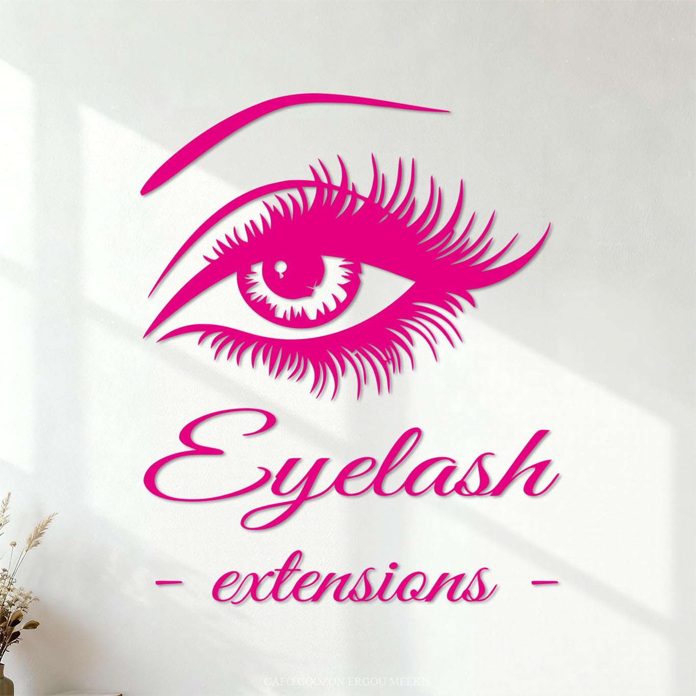Engraving Decals Eyelashes and Eyebrows Beauty Salon Eyelashes 42x51.2cm Multiple Size Options Rosered