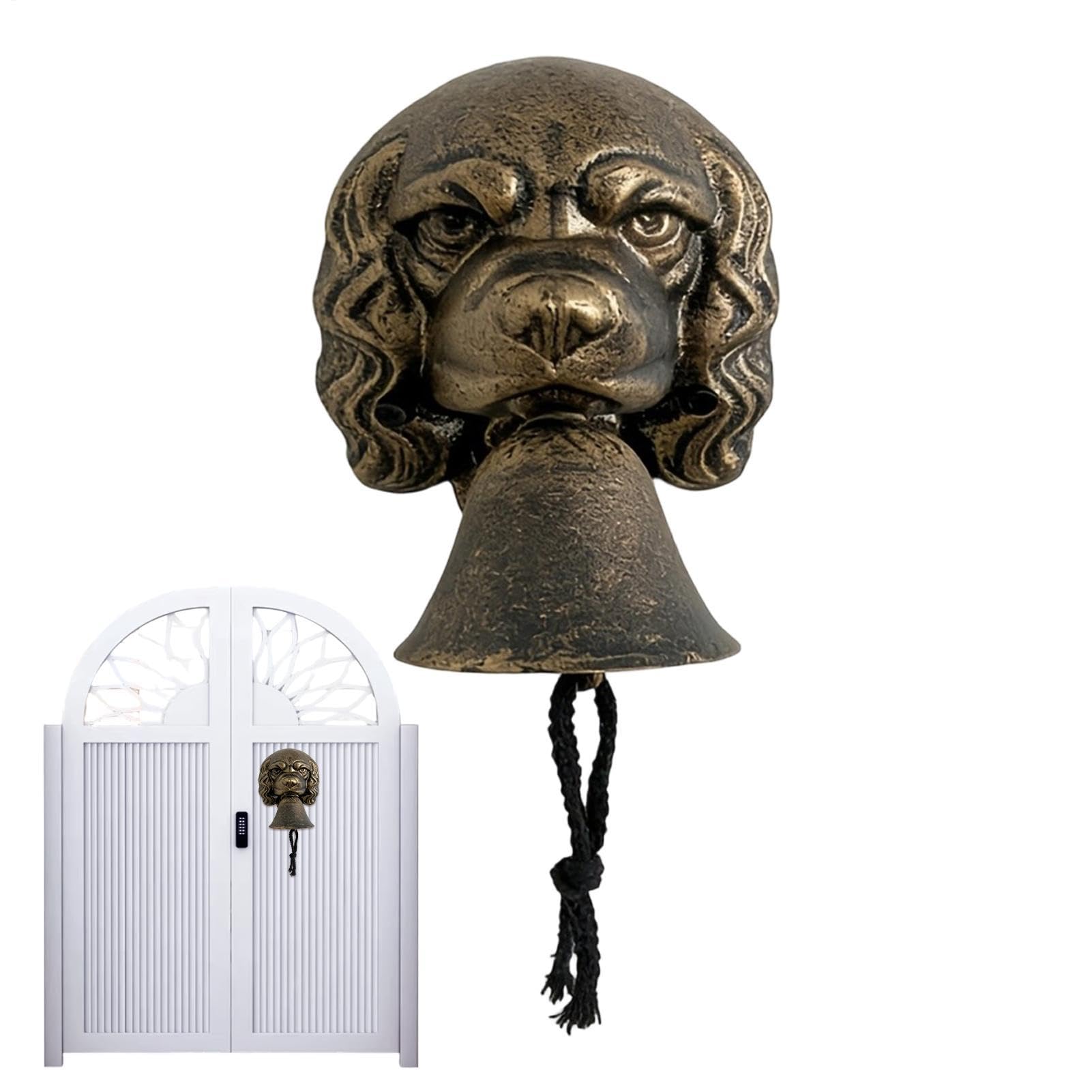 Cloche de porte style ferme en fonte noire pour porche et jardin