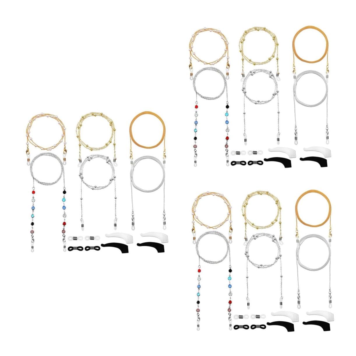 LIFKOME Cadena De Máscara De Cadena Para Gafas Conector De Cadena De Anteojos Cadenas De Gafas Con Cuentas Delicadas Cadenas De Gafas Retenedor Antigafas Taladro De Doble Cara