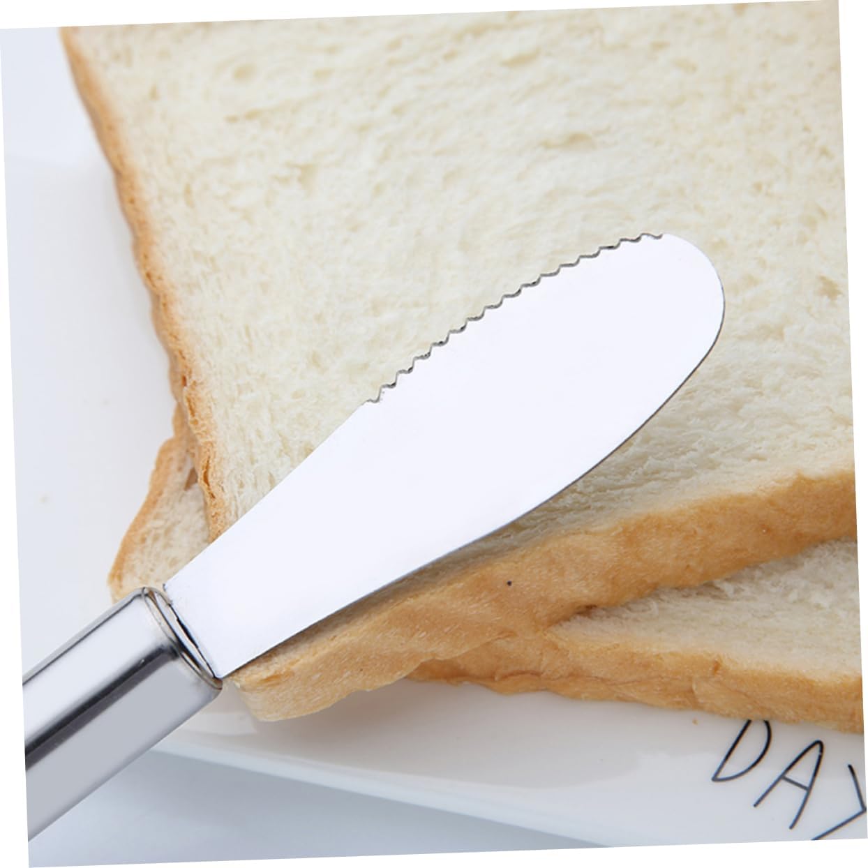 KICHOUSE 6pcs Stainless Steel Butter Spreader Knives Non-slip Handles for Cheese Butter Jam