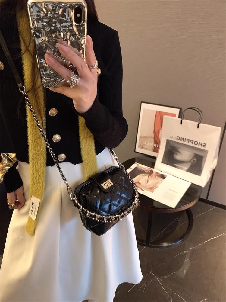 Trendy Women Box Shoulder Bag Crossbody Wallet with Diamond Stitch Pattern Lightweight and Spacious for Everyday Carry - Image 7