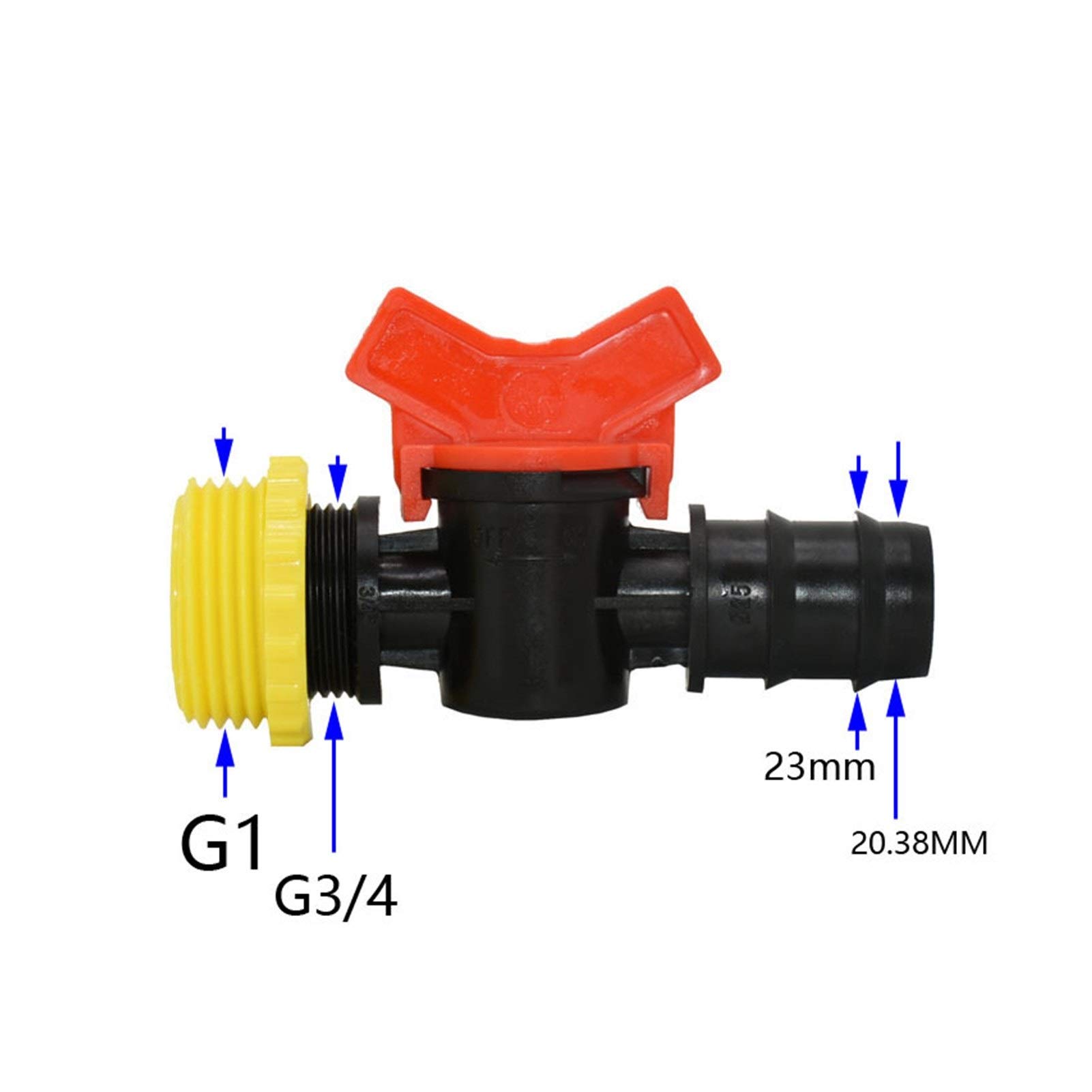 Raccordi per Tubi di irrigazione, Raccordi for irrigazione a Goccia Ottone 3/4-1 Pollici DN20 Connettore for Rubinetto da Giardino 20 Pezzi