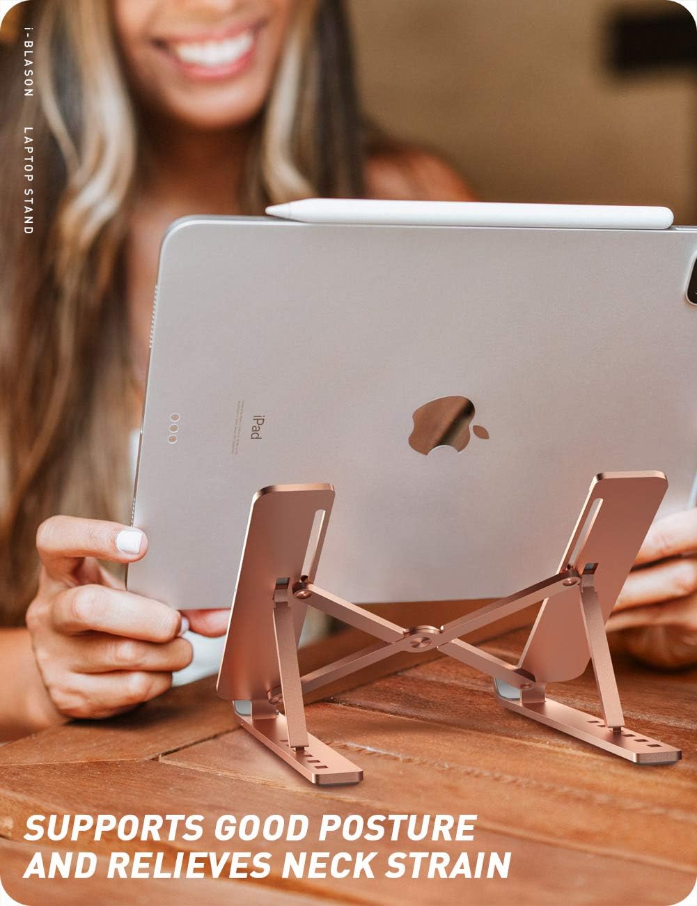 i-Blason Cosmo Laptop Stand, Adjustable Portable Computer Stand Aluminum Alloy Laptop Riser Holder with Multi-Angle Stand Compatible with MacBook , 7-17.3" Laptops and Tablets - One Pack (Marble): Electronics