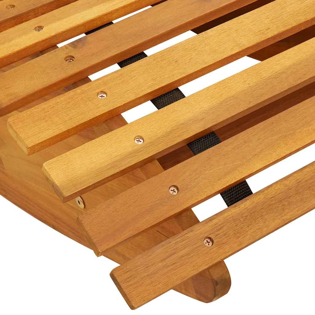 Leżak dla 2 osób, drewno akacjowe, brązowe, lite drewno, leżak ogrodowy, leżak relaksacyjny, na taras, balkon, basen, do wypoczynku na świeżym powietrzu